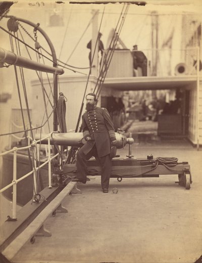 Admiral David Dixon Porter on the Deck of His Flagship the Malver After the Victory at Ft. Fisher by Timothy H. OSullivan